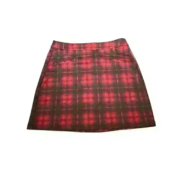 Maurices Women's Medium Red/Black Plaid Mini Skirt with 2 Pockets Pull On - Picture 1 of 5